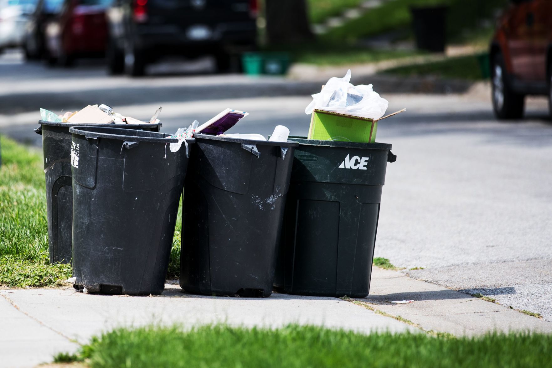 old trash cans